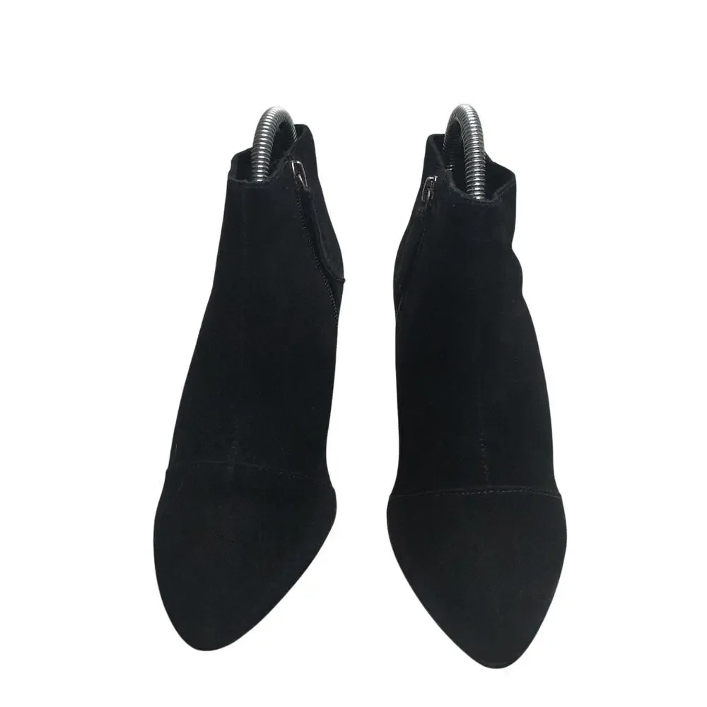Black Suede heeled Booties sz 7.5 by Matisse anthropologie